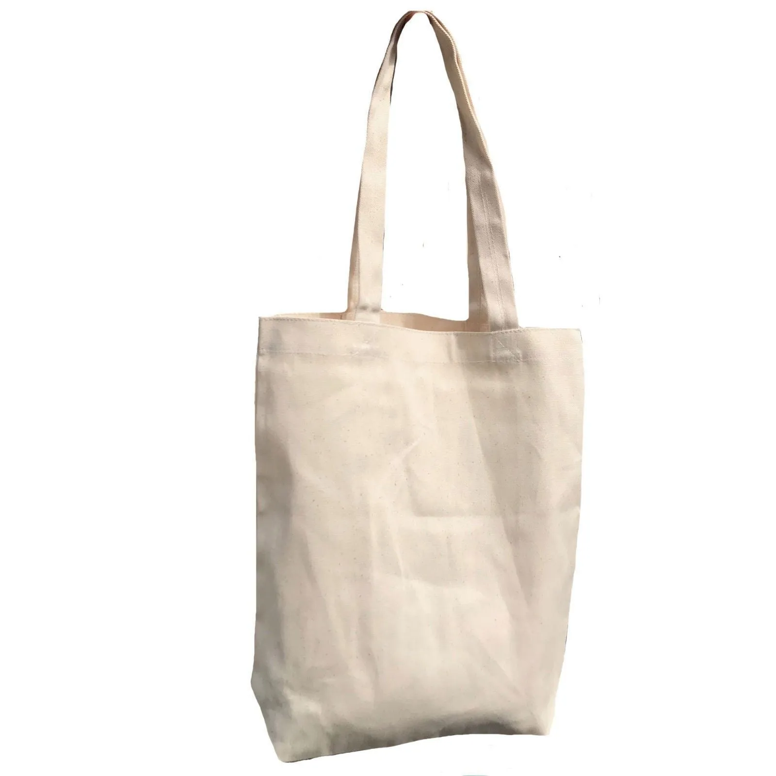 1 Dozen Cotton Reusable Grocery Shopping Tote Bags Gusset Natural Wholesale Bulk