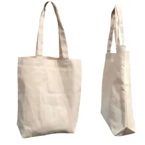 1 Dozen Cotton Reusable Grocery Shopping Tote Bags Gusset Natural Wholesale Bulk