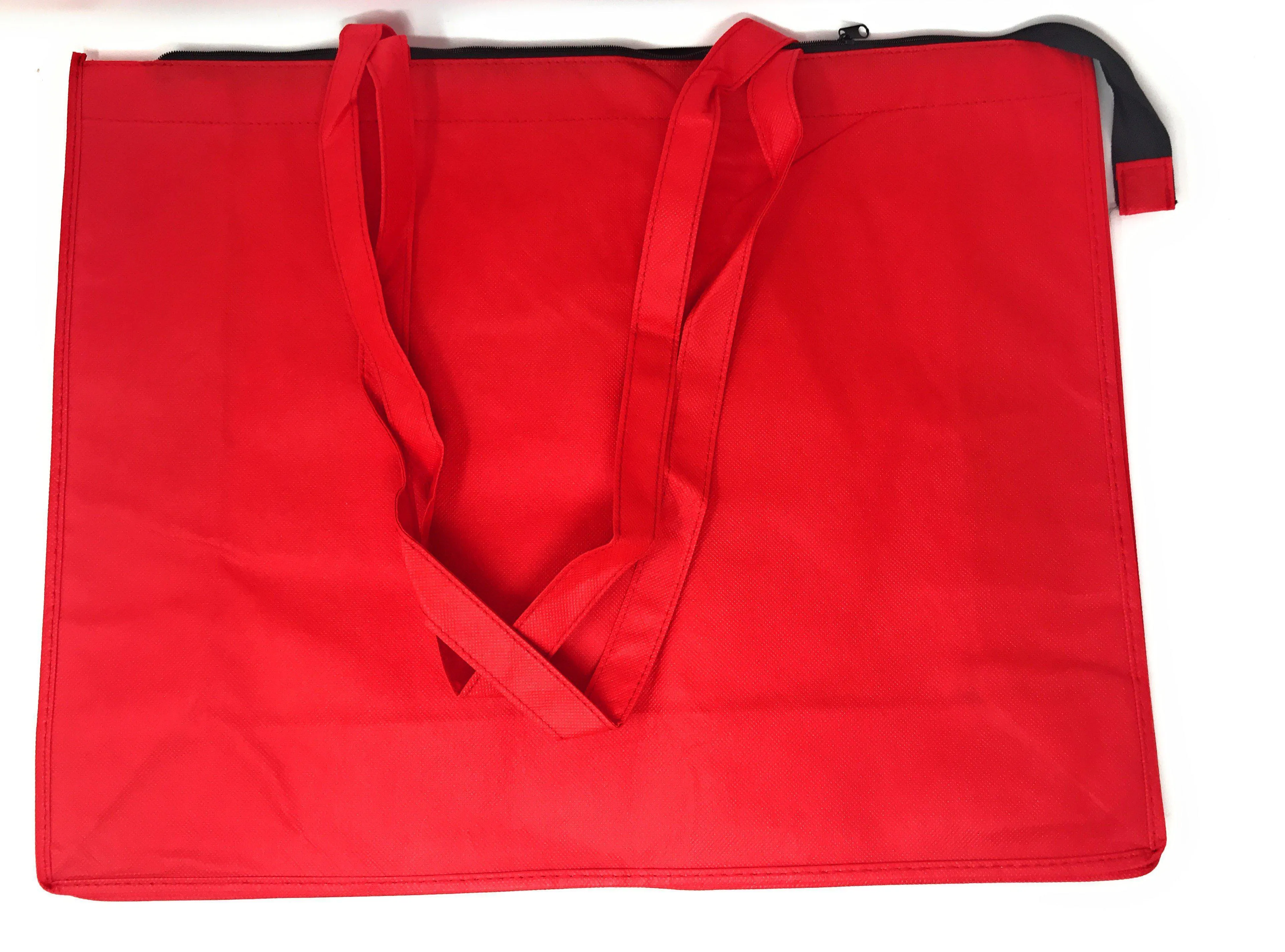 1 Dozen Large Big 20inch Zippered Reusable Grocery Shopping Tote Bags With Gusset Wholesale Bulk