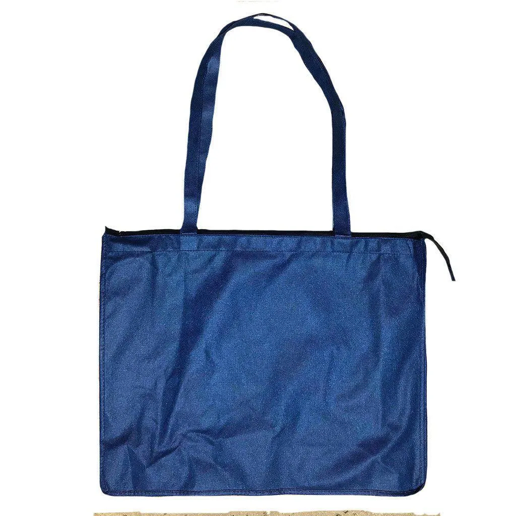 1 Dozen Large Big 20inch Zippered Reusable Grocery Shopping Tote Bags With Gusset Wholesale Bulk