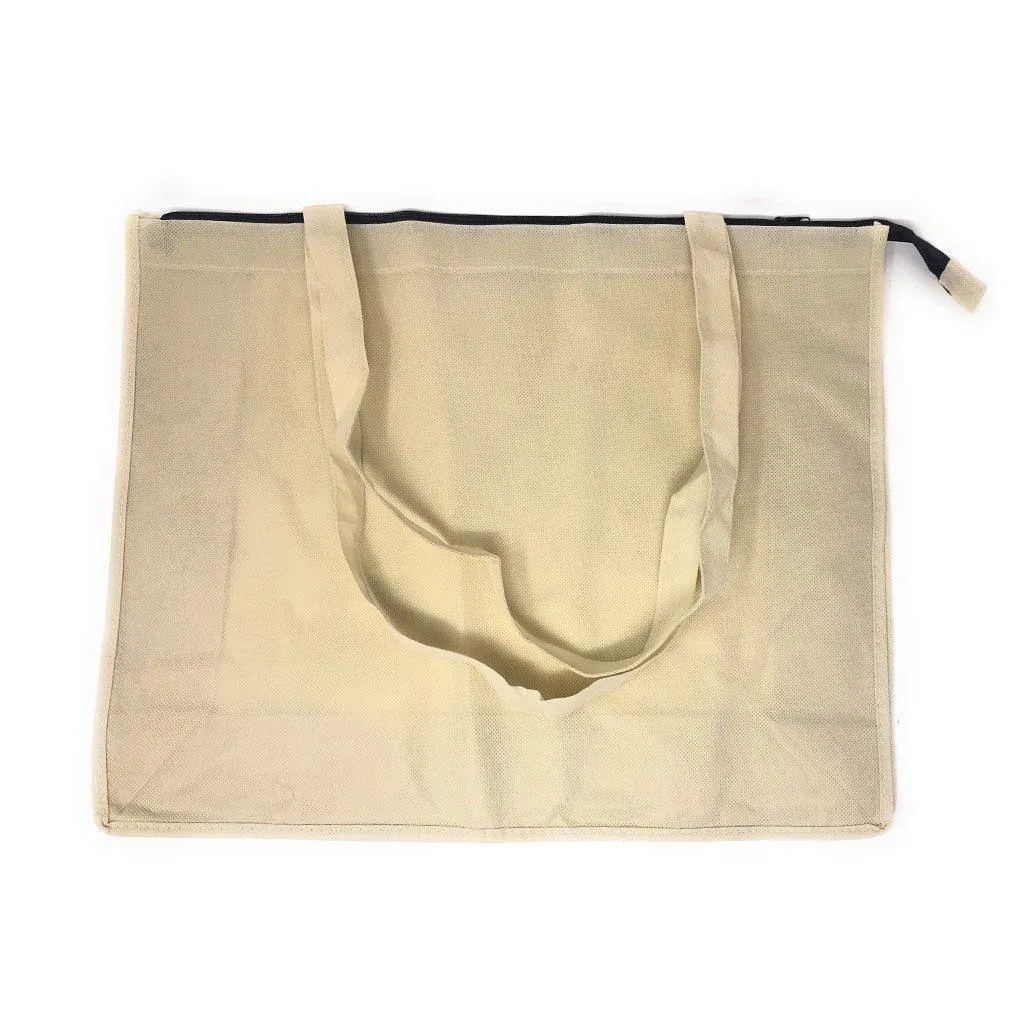 1 Dozen Large Big 20inch Zippered Reusable Grocery Shopping Tote Bags With Gusset Wholesale Bulk