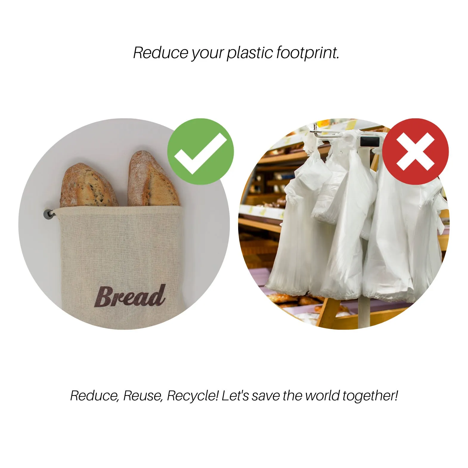 100% Organic Cotton Bread Bag from Natural Fabric