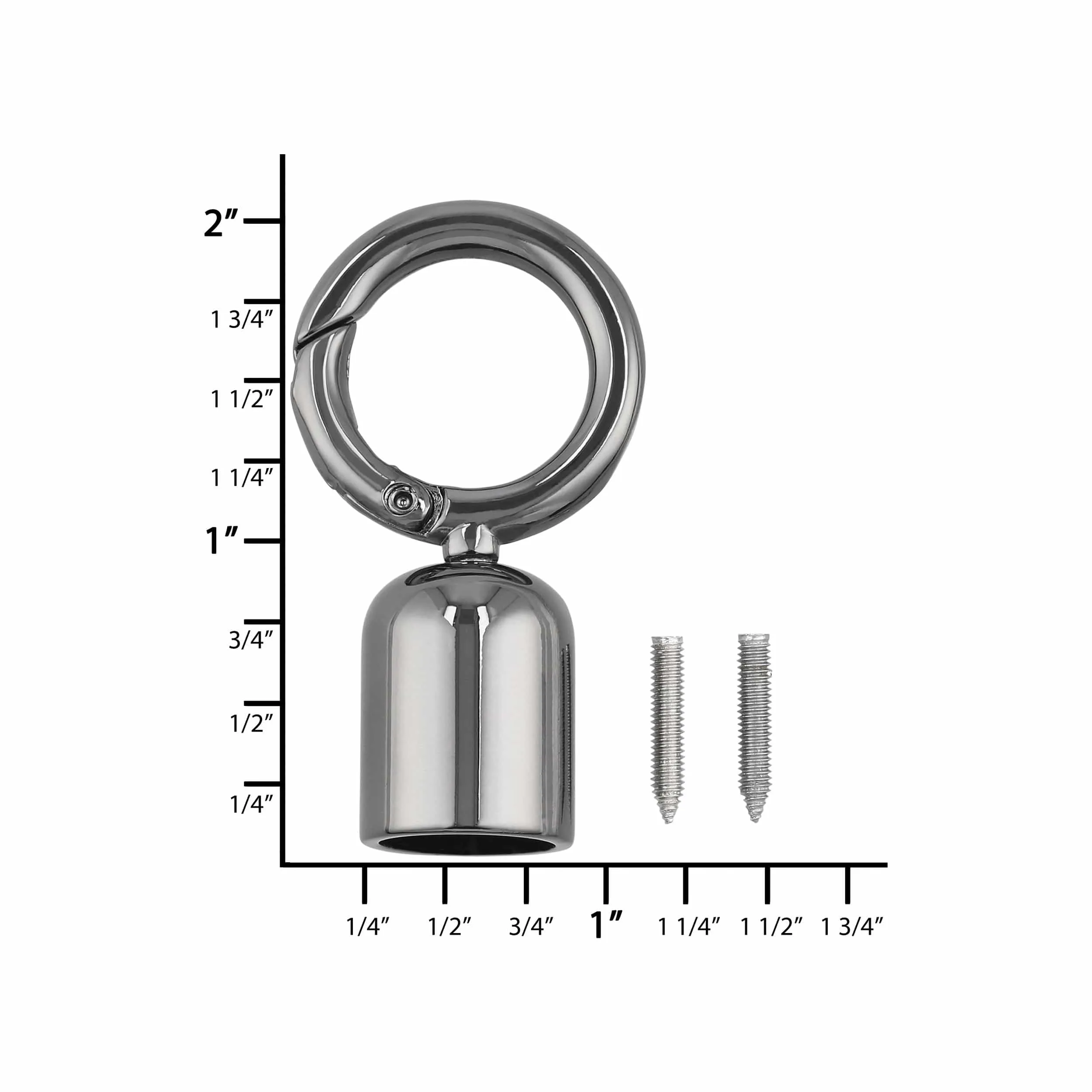 1/2" Gunmetal, Tassel Cover with Spring Gate, Zinc Alloy, #P-2969-GUNM
