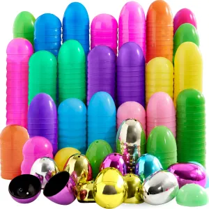 150Pcs 2.3in Metallic Shining Eggs and Golden Eggs Shells