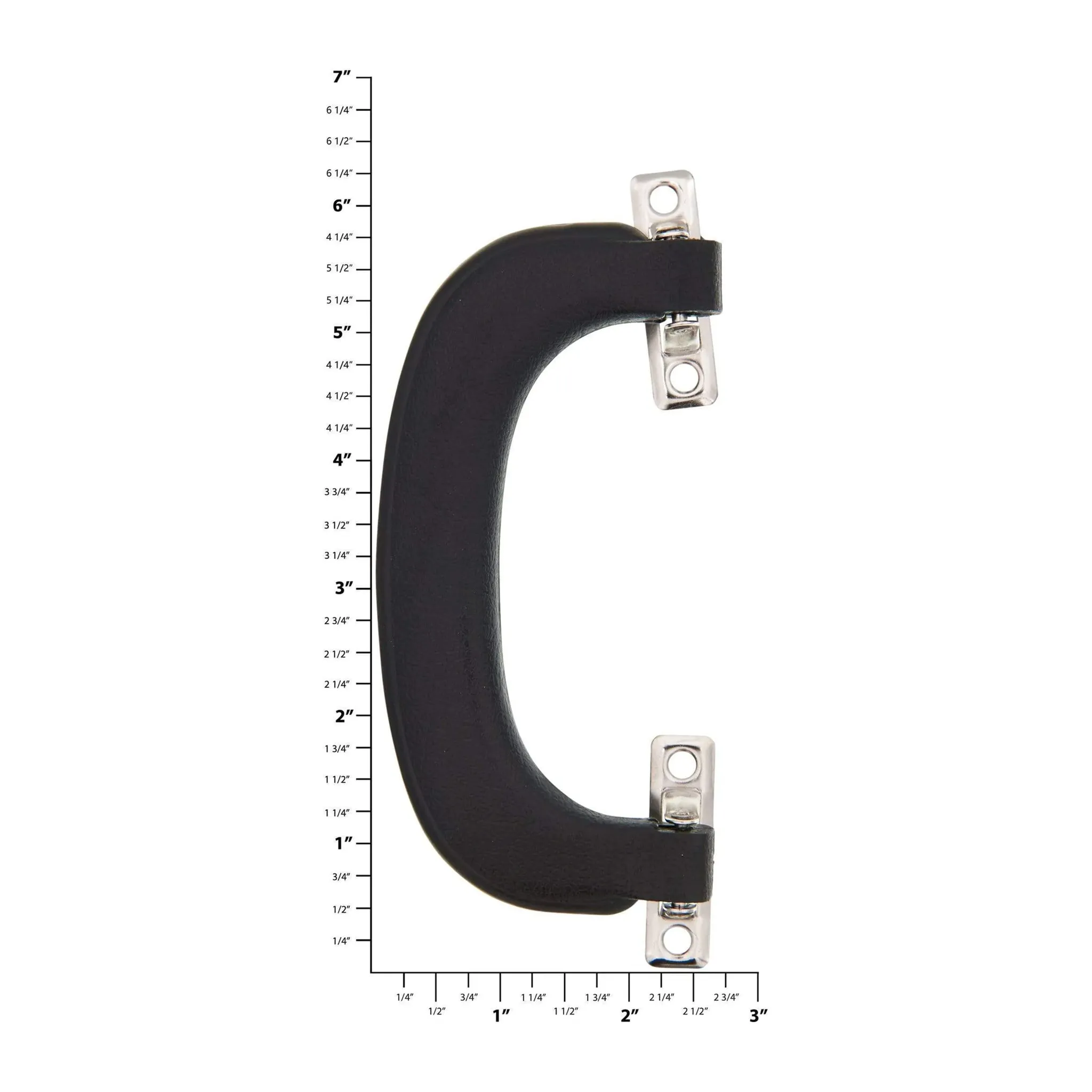 4 1/4" Black, Handle with Nickel Hardware, Plastic/Steel, #L-1796-NP