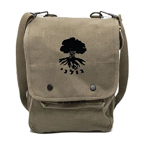 Army Force Gear Golani Brigade Logo IDF Israel Defense Forces Canvas Crossbody Travel Map Bag