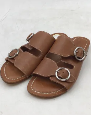 Bernardo Women's Tobi Brown Block Heel Slip-On Slide Sandals - Size 7.5 M
