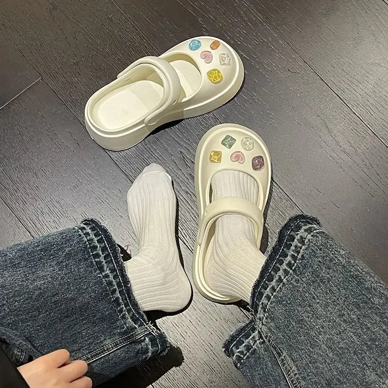 binfenxie  -  Summer New Fashion Holes Shoes Women Wear Casual Sandals Two Wear Bao Head Drag EVA Non-slip Soft Platform Women Slippers