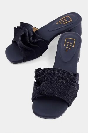 Black Frances Slip-On Sandals