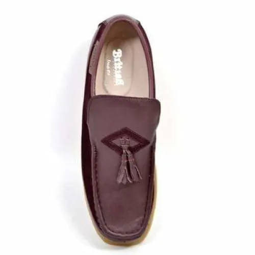 British Walkers Brooklyn Men's Burgundy Leather and Suede Crepe Sole Slip On