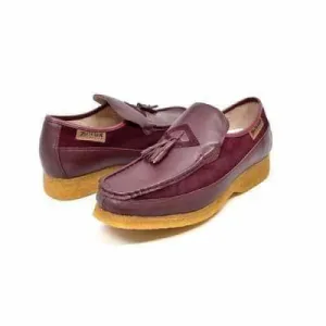 British Walkers Brooklyn Men's Burgundy Leather and Suede Crepe Sole Slip On