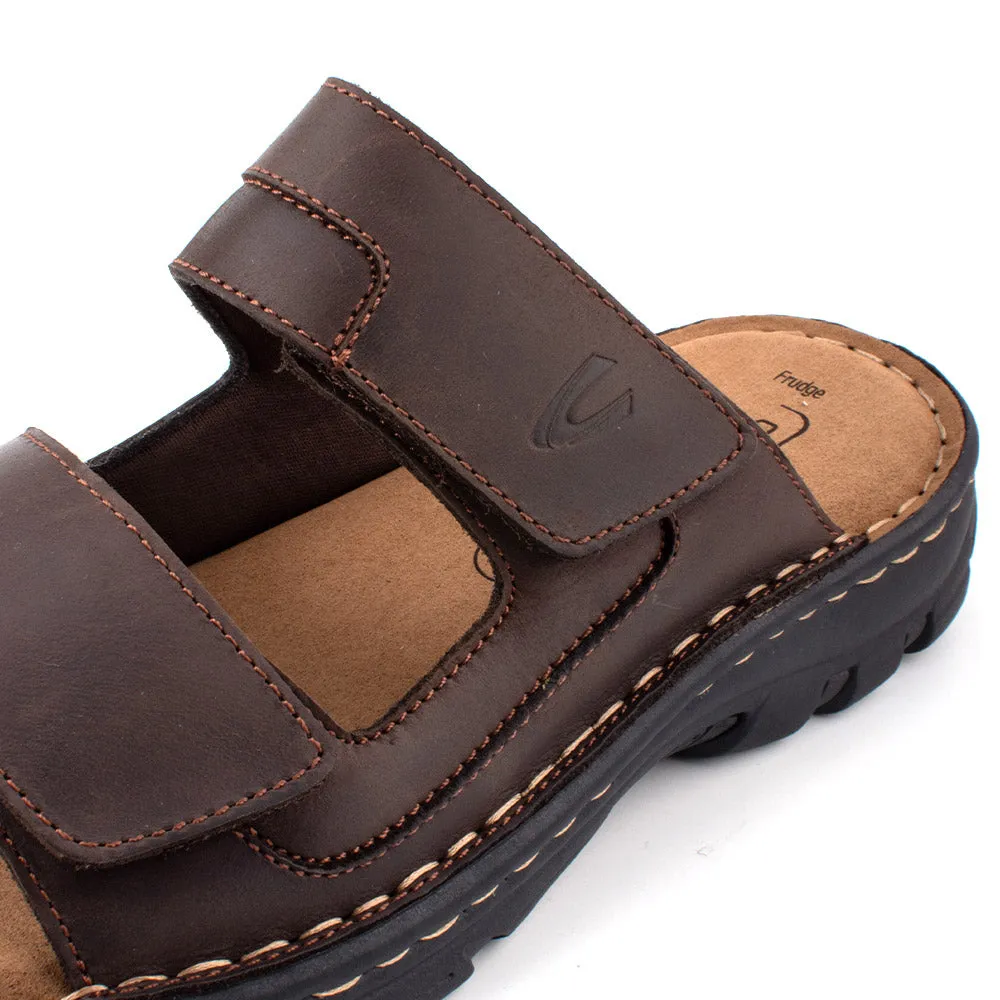 camel active Leather Slip On Sandals Men Coffee FRUDGE 892413-ES3SV-33