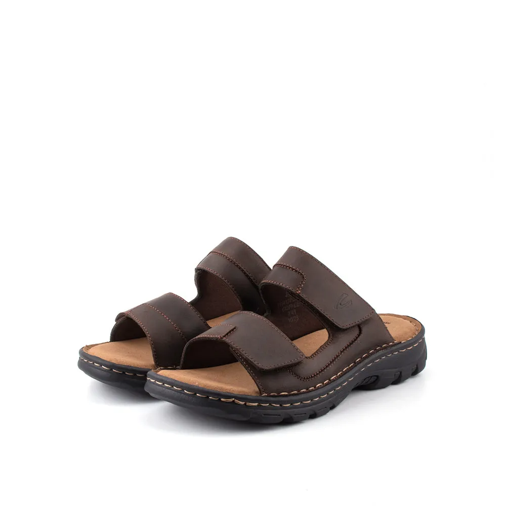 camel active Leather Slip On Sandals Men Coffee FRUDGE 892413-ES3SV-33