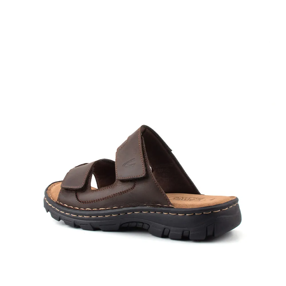 camel active Leather Slip On Sandals Men Coffee FRUDGE 892413-ES3SV-33