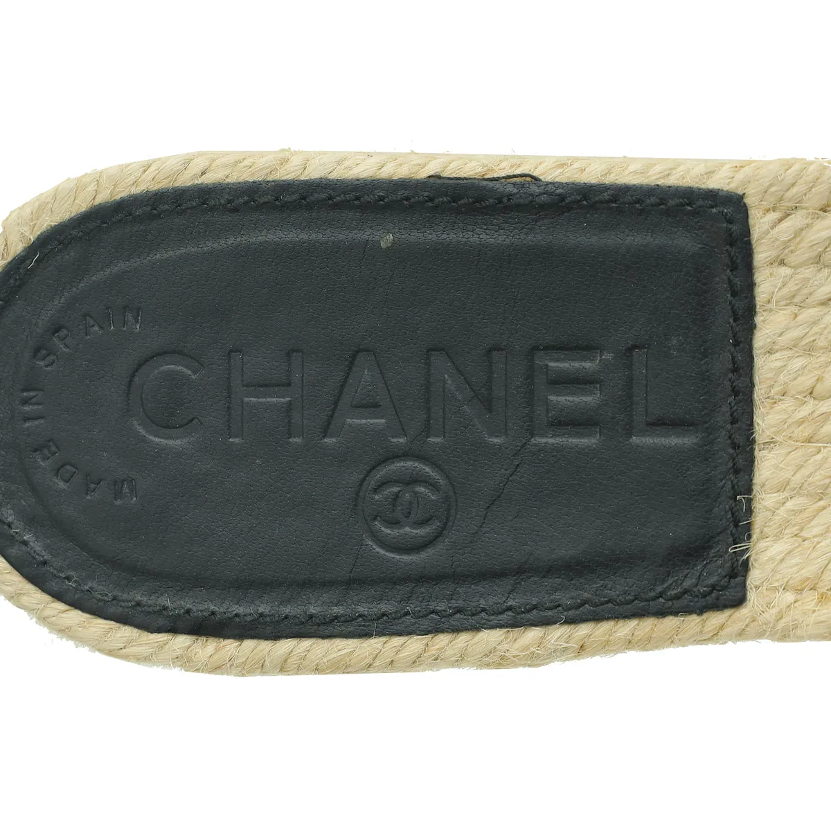 Chanel Black CC Espadrille Slip On Sandals 37