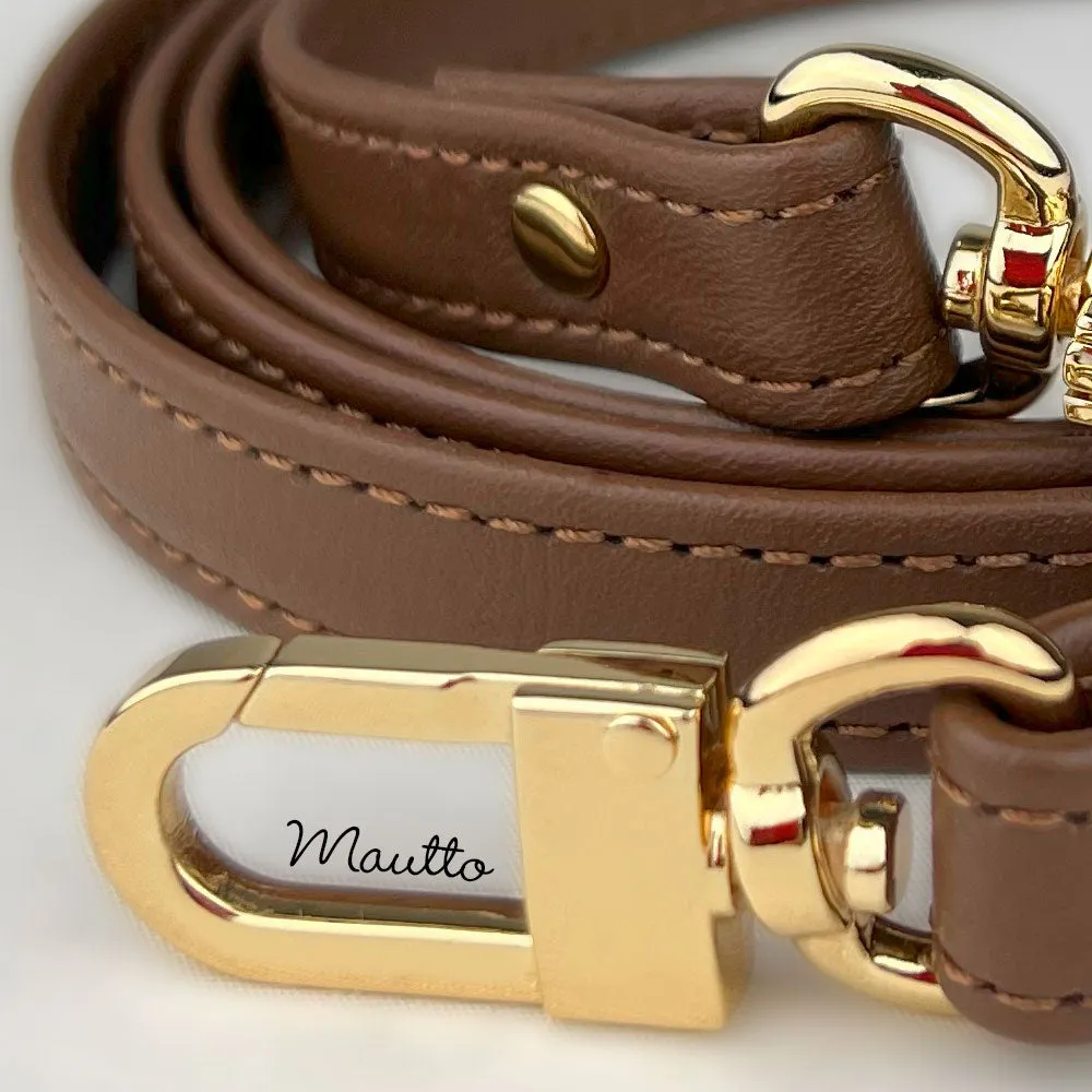 Chocolate Brown Leather Purse Strap, Handbag Strap or Bandolier - Customize Length (Short Shoulder to Extra Long Crossbody Size) - Half Inch Wide