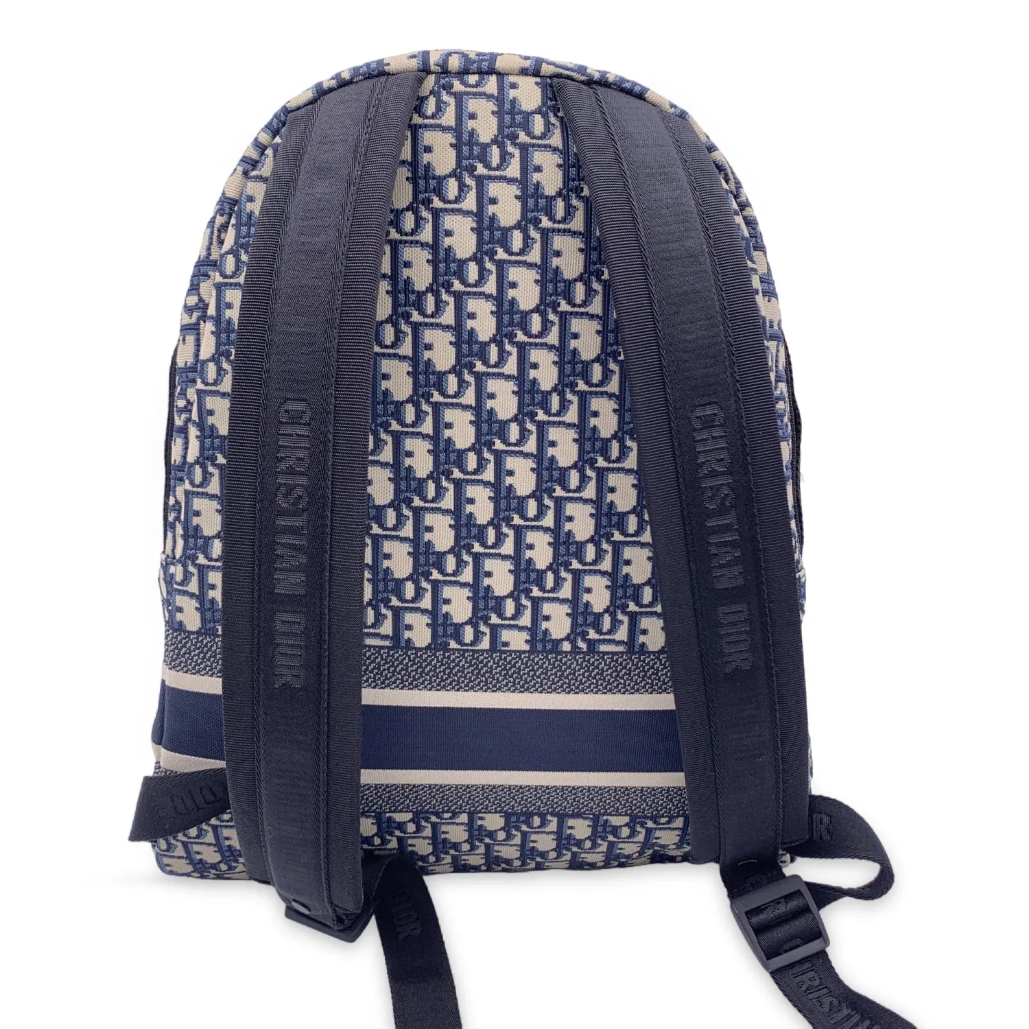 CHRISTIAN DIOR Blue Oblique Canvas Diortravel Backpack Bag