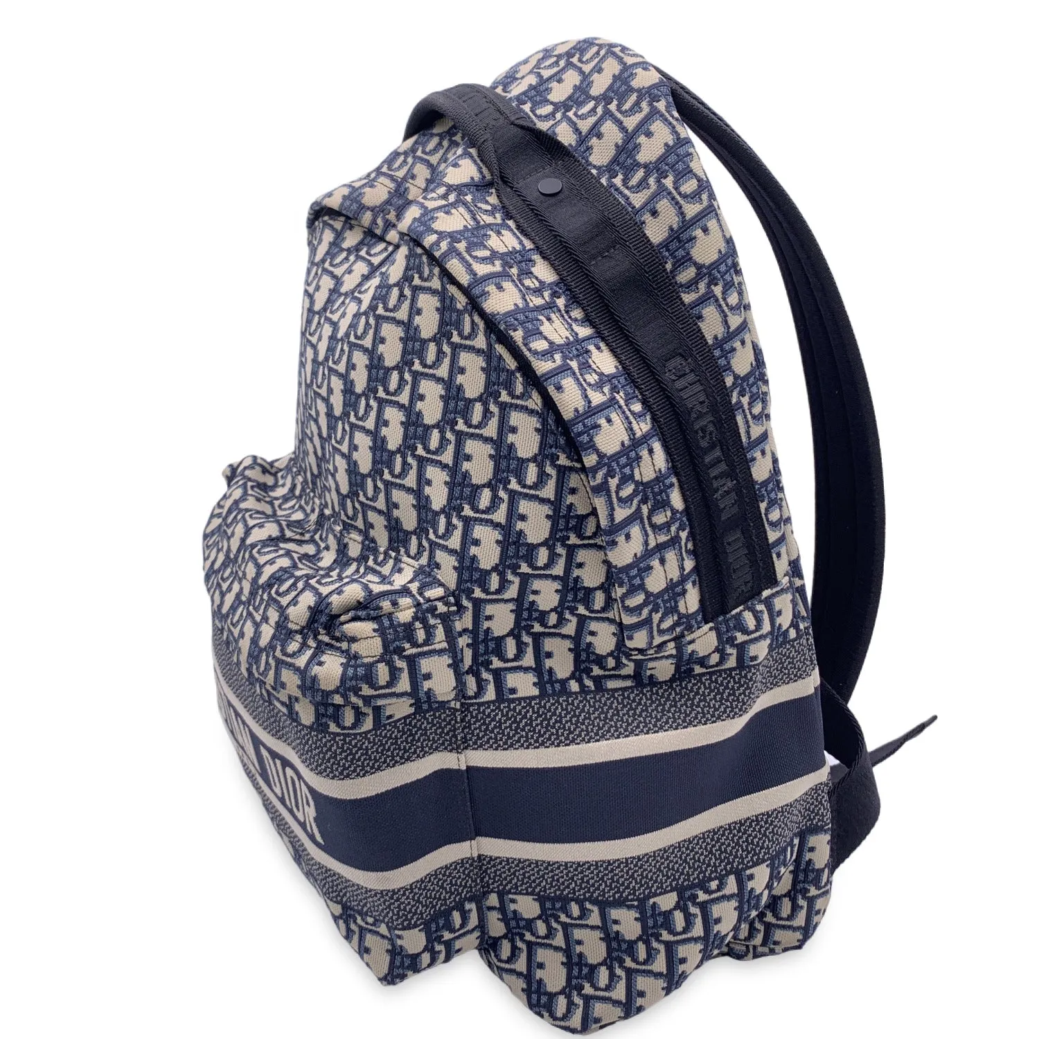 CHRISTIAN DIOR Blue Oblique Canvas Diortravel Backpack Bag