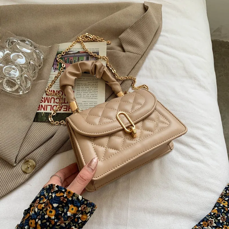 Christmas Gift Mini PU Leather Branded Tote Crossbody Bags For Women 2021 Luxury Fashion Chain Travel Shoulder Handbags And Purses