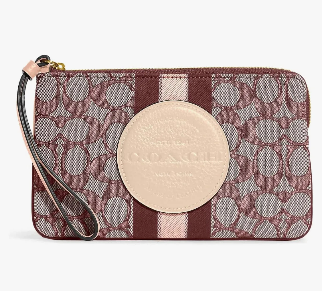 Coach Large Wristlet Signature Canvas/Leather