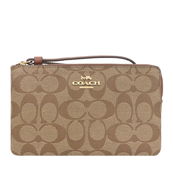 Coach Large Wristlet Signature Canvas/Leather