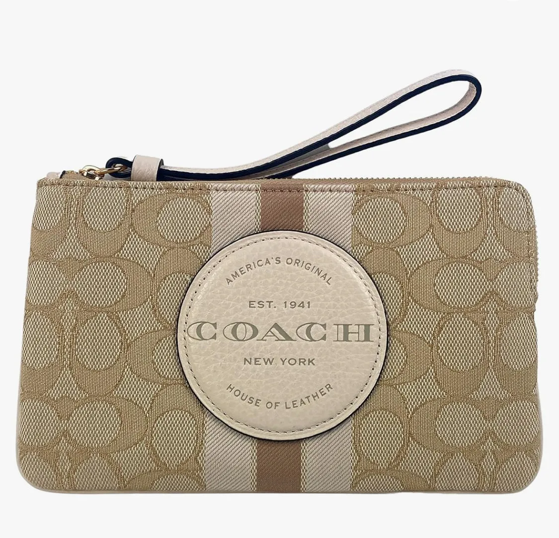 Coach Large Wristlet Signature Canvas/Leather