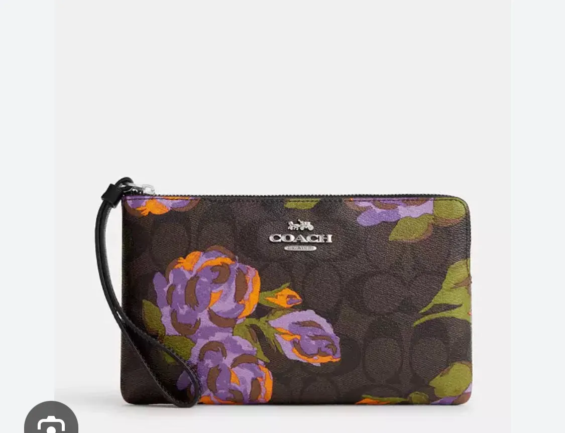 Coach Large Wristlet Signature Canvas/Leather