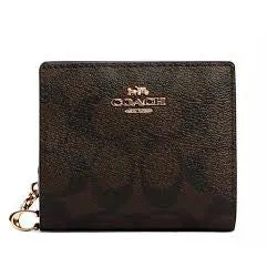 COACH Wallet Bi-Fold Wallet FC3309 Signature PVC Leather C Charm Snap Zip