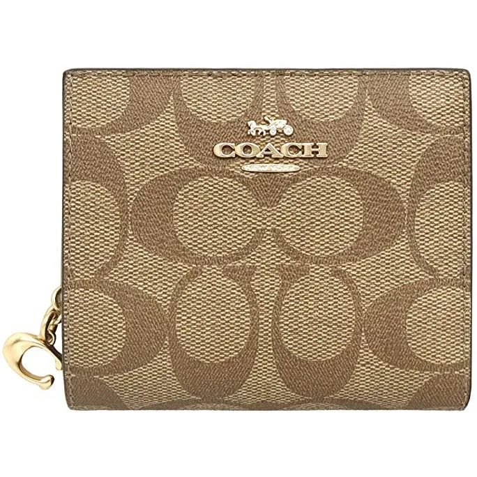 COACH Wallet Bi-Fold Wallet FC3309 Signature PVC Leather C Charm Snap Zip