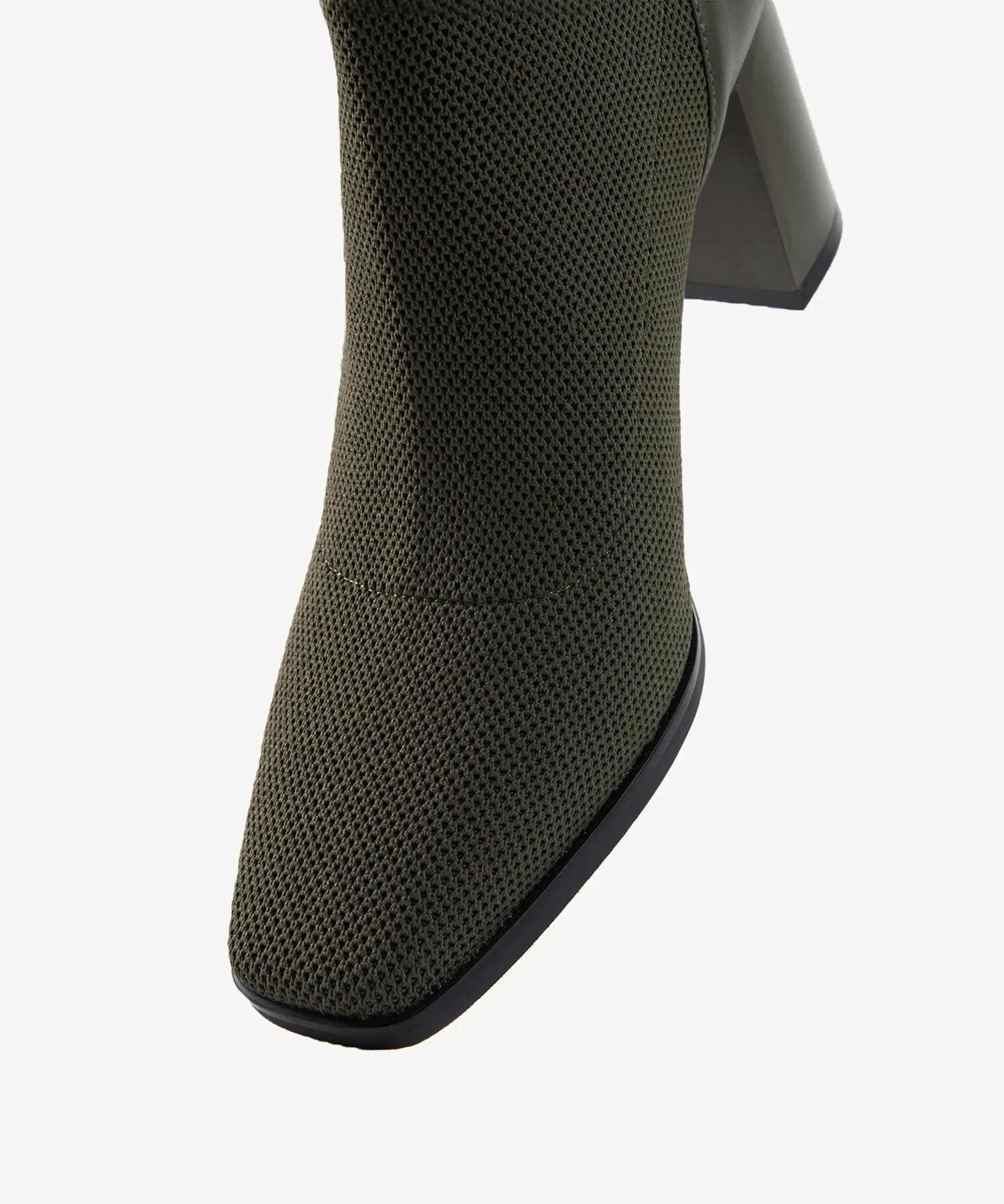 Commute Square Toe Chunky Heeled Ankle Boots MoonNight