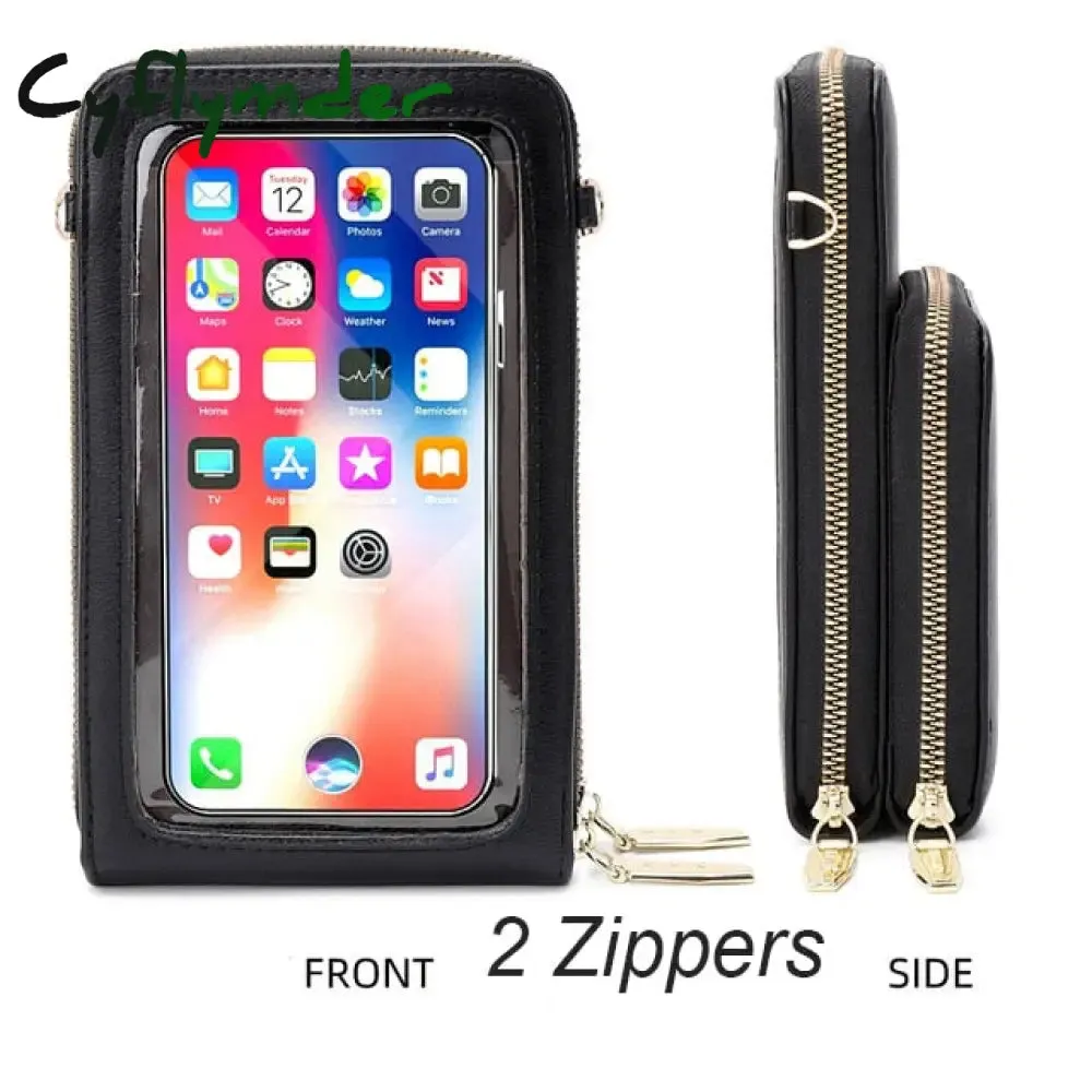 Cyflymder Touchable Cell Phone Shoulder Bags Women Multi-functional Pocket Mini Crossbody Bag Card Purse Ladies Small Female Messenger Bag