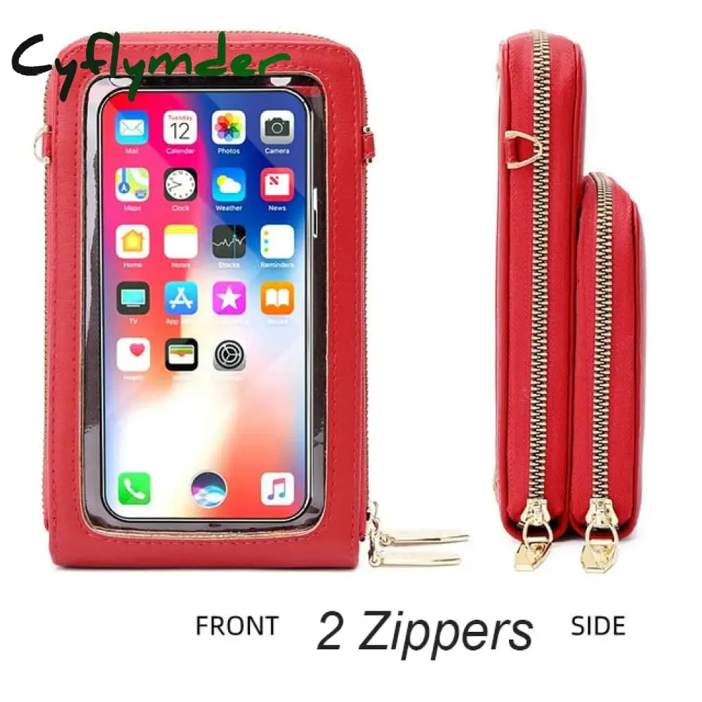 Cyflymder Touchable Cell Phone Shoulder Bags Women Multi-functional Pocket Mini Crossbody Bag Card Purse Ladies Small Female Messenger Bag