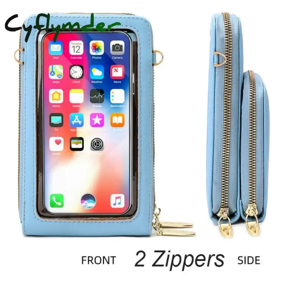 Cyflymder Touchable Cell Phone Shoulder Bags Women Multi-functional Pocket Mini Crossbody Bag Card Purse Ladies Small Female Messenger Bag