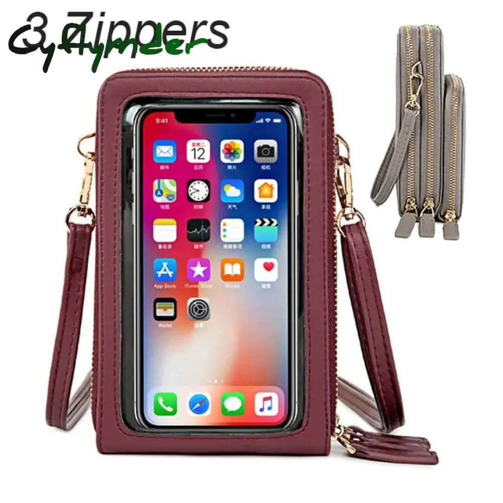 Cyflymder Touchable Cell Phone Shoulder Bags Women Multi-functional Pocket Mini Crossbody Bag Card Purse Ladies Small Female Messenger Bag