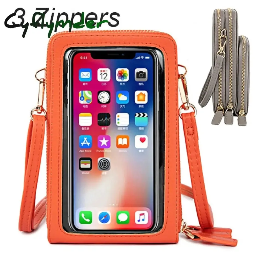 Cyflymder Touchable Cell Phone Shoulder Bags Women Multi-functional Pocket Mini Crossbody Bag Card Purse Ladies Small Female Messenger Bag