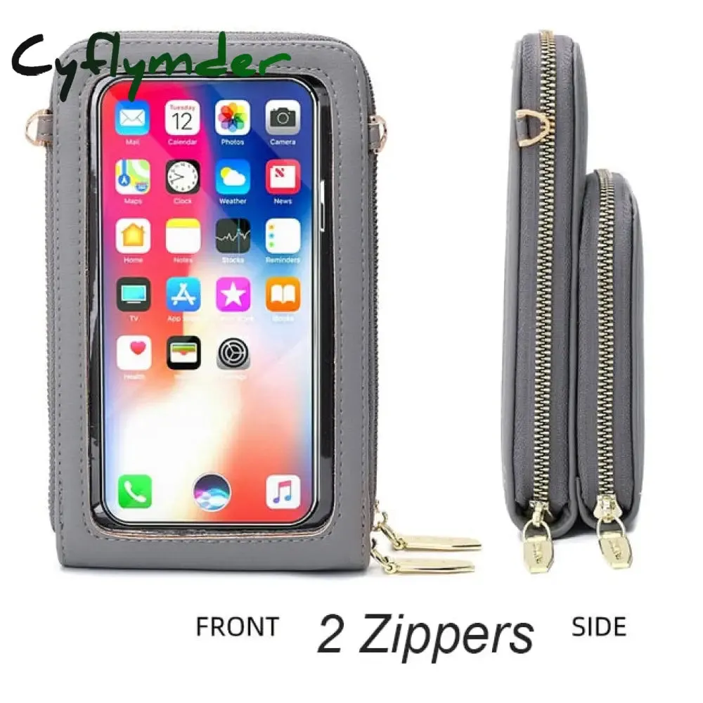 Cyflymder Touchable Cell Phone Shoulder Bags Women Multi-functional Pocket Mini Crossbody Bag Card Purse Ladies Small Female Messenger Bag