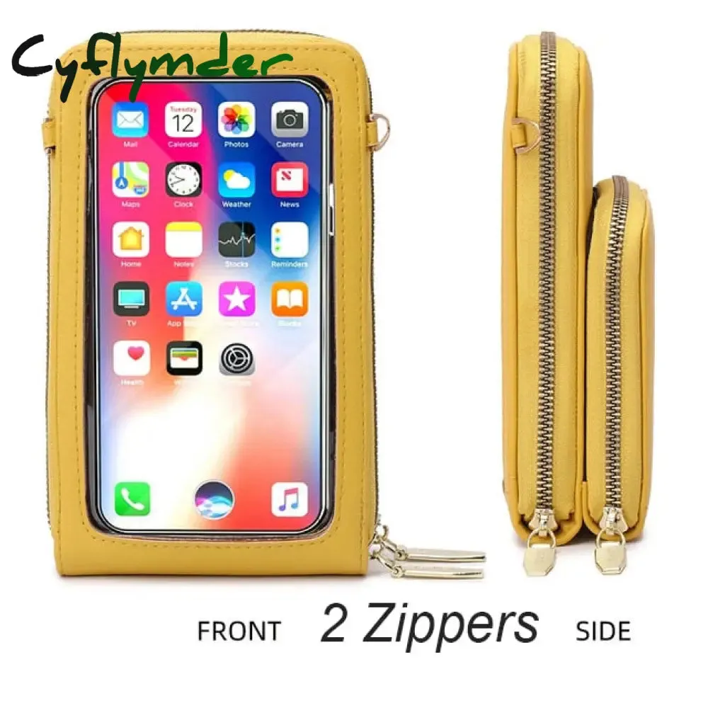 Cyflymder Touchable Cell Phone Shoulder Bags Women Multi-functional Pocket Mini Crossbody Bag Card Purse Ladies Small Female Messenger Bag