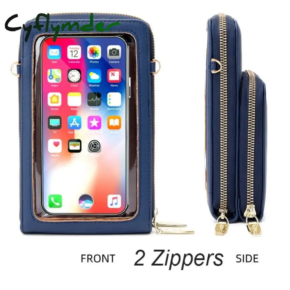 Cyflymder Touchable Cell Phone Shoulder Bags Women Multi-functional Pocket Mini Crossbody Bag Card Purse Ladies Small Female Messenger Bag