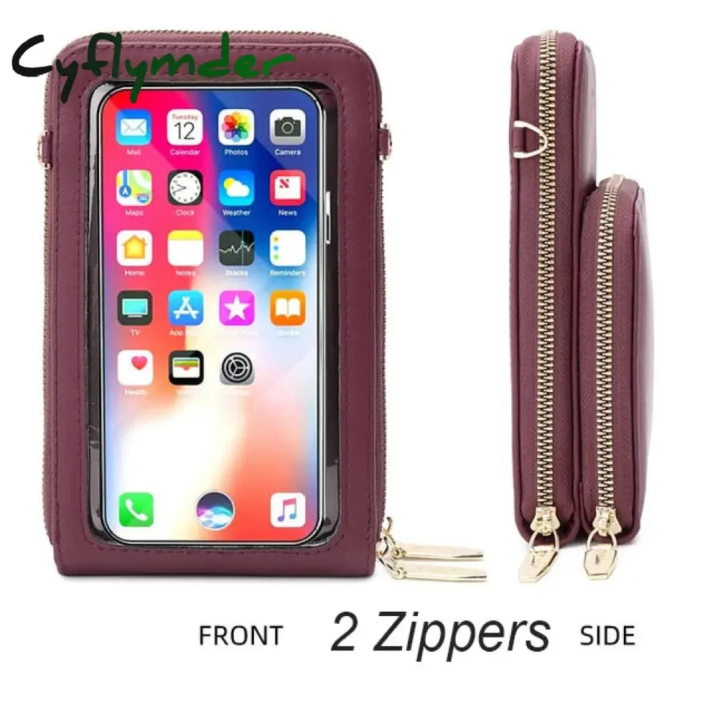 Cyflymder Touchable Cell Phone Shoulder Bags Women Multi-functional Pocket Mini Crossbody Bag Card Purse Ladies Small Female Messenger Bag