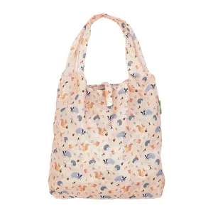Eco Chic Lightweight Foldable Reusable Mustard Woodland Shopping Bag