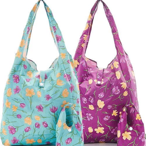 Eco Chic Lightweight Foldable Reusable Shopping Bag Crocus
