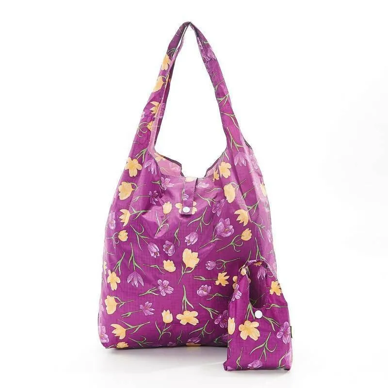 Eco Chic Lightweight Foldable Reusable Shopping Bag Crocus