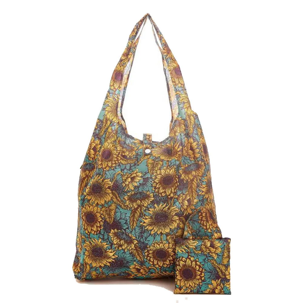 Eco Chic Lightweight Foldable Reusable Shopping Bag Sunflower