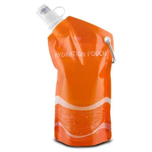 Eco-Highway Hydration Pouch: Collapsible, Reusable 20oz Water Bottle (Orange)