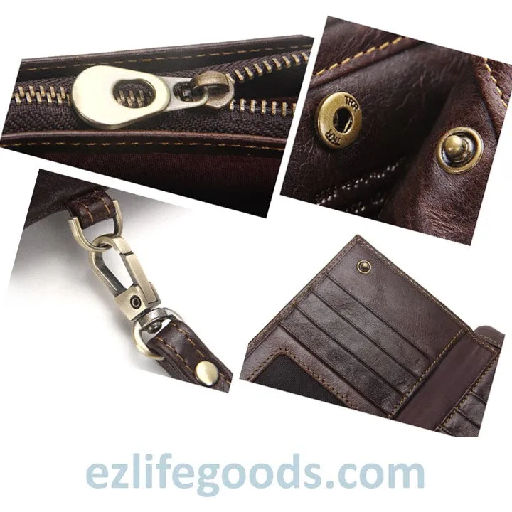 Elegant Genuine Leather Wallet With Phone Pocket