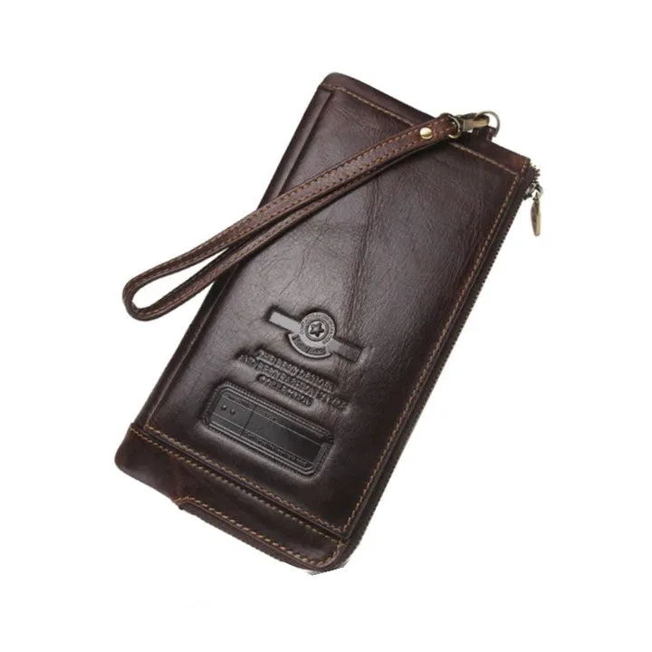 Elegant Genuine Leather Wallet With Phone Pocket