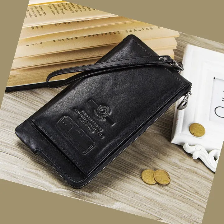 Elegant Genuine Leather Wallet With Phone Pocket
