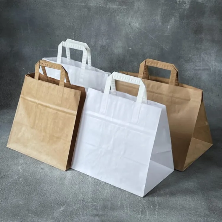 Folded Handle Wide Base Paper Bags