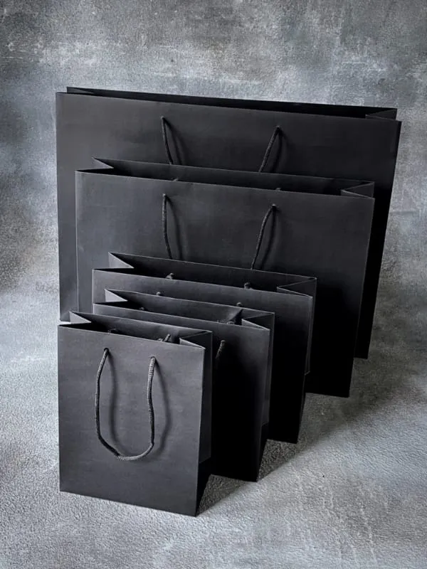 FSC® Black Dyed Paper Rope Handle Bags