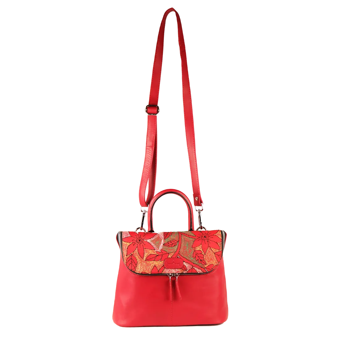 Genuine Leather Handcrafted Sling Bag Women (Scarlet Red)